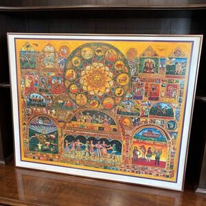John August Swanson Ecclesiastes Framed Art Print 1995 Folk Art Large 30x24"